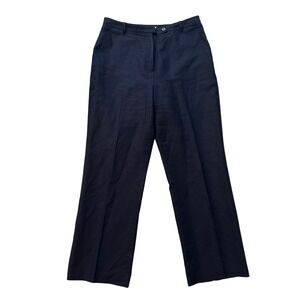 Kasper Dress‎ Pants Linen Blend Career Trouser Navy Blue Womens Petite 12